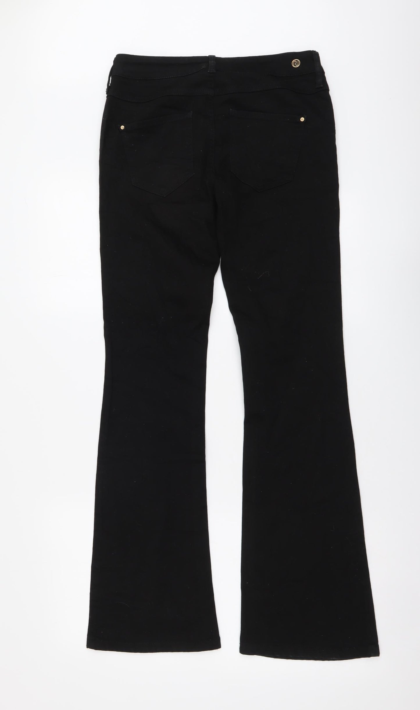 River Island Womens Black Cotton Bootcut Jeans Size 10 L31 in Regular Button