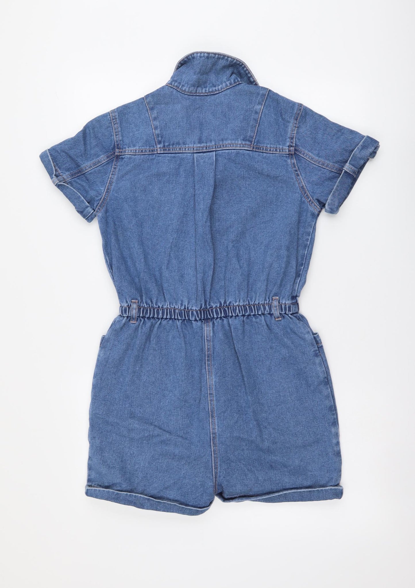 Candy Womens Blue Cotton Playsuit One-Piece Size 14 Button