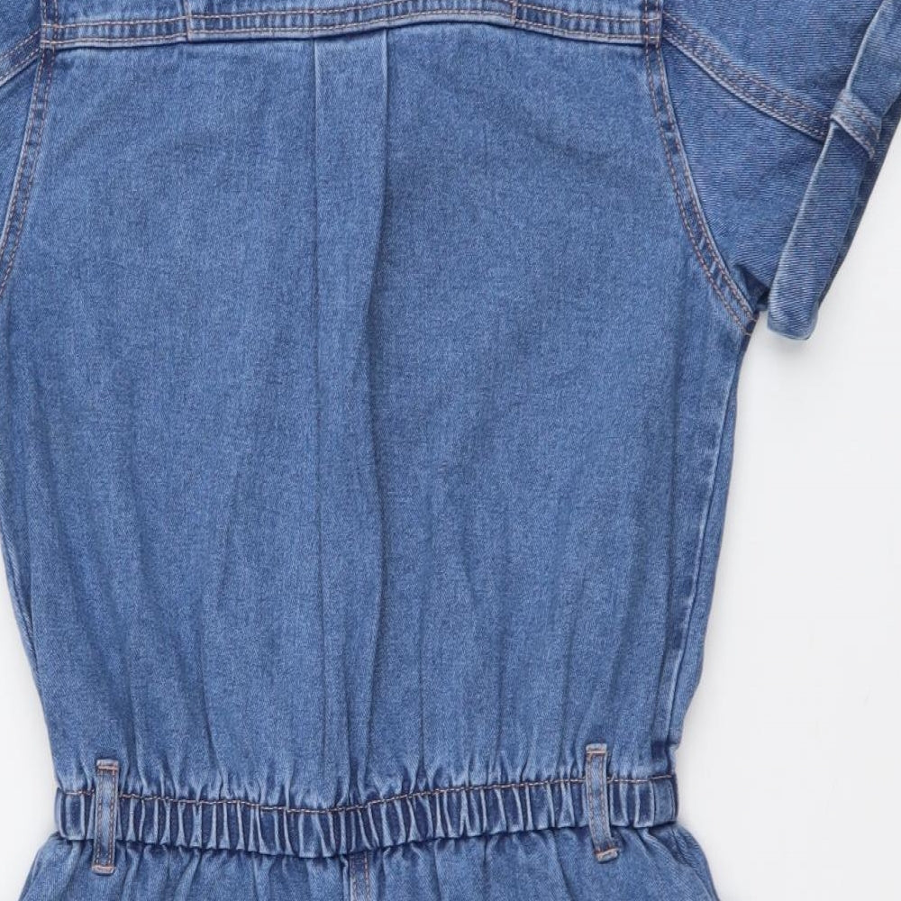 Candy Womens Blue Cotton Playsuit One-Piece Size 14 Button