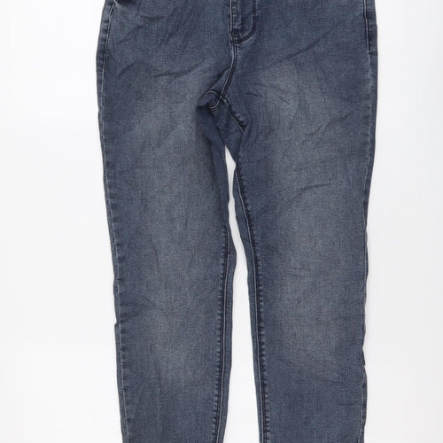 Denim & Co. Womens Blue Cotton Skinny Jeans Size 14 L28 in Regular Button