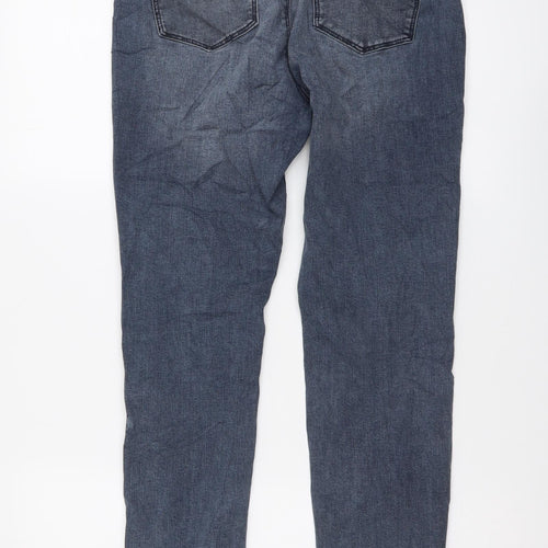 Denim & Co. Womens Blue Cotton Skinny Jeans Size 14 L28 in Regular Button
