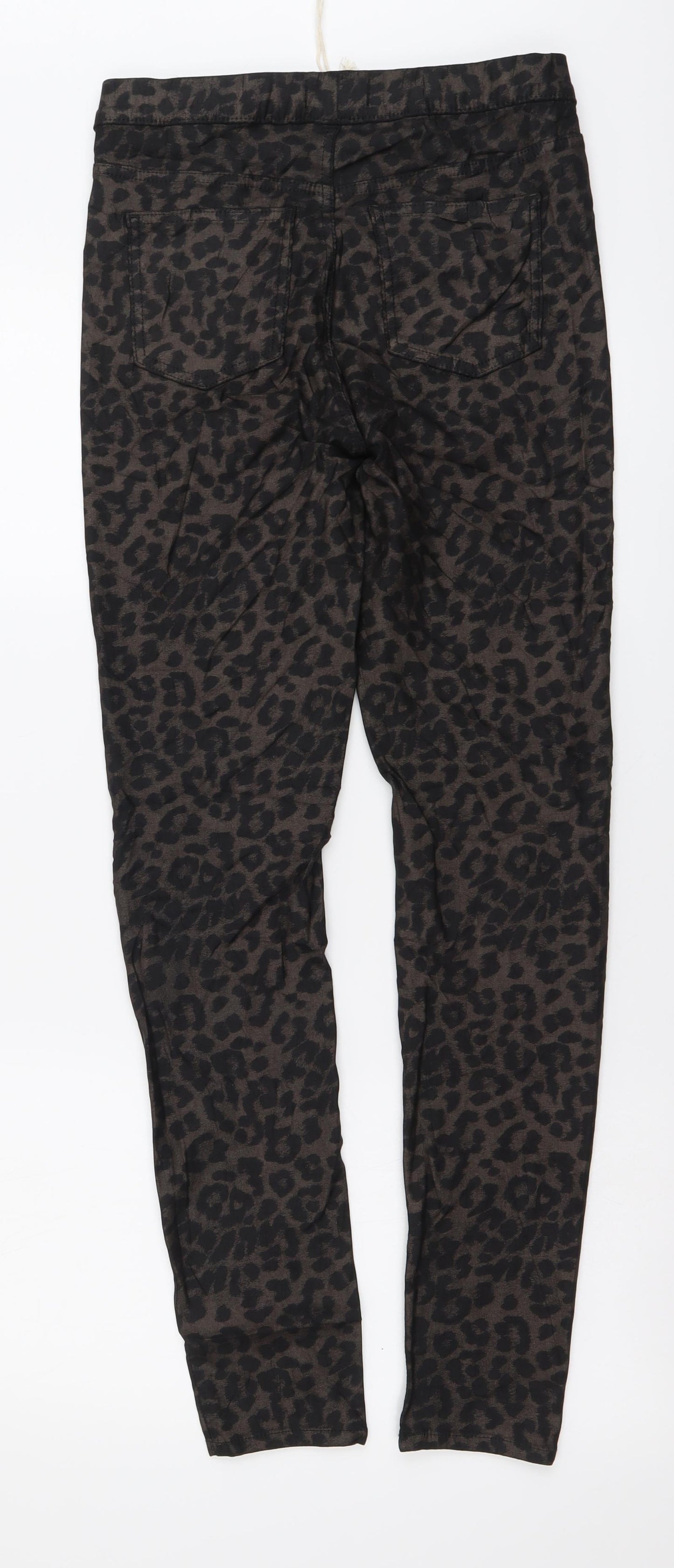 Marks and Spencer Womens Brown Animal Print Viscose Jegging Leggings Size 10 L29 in - Leopard Print
