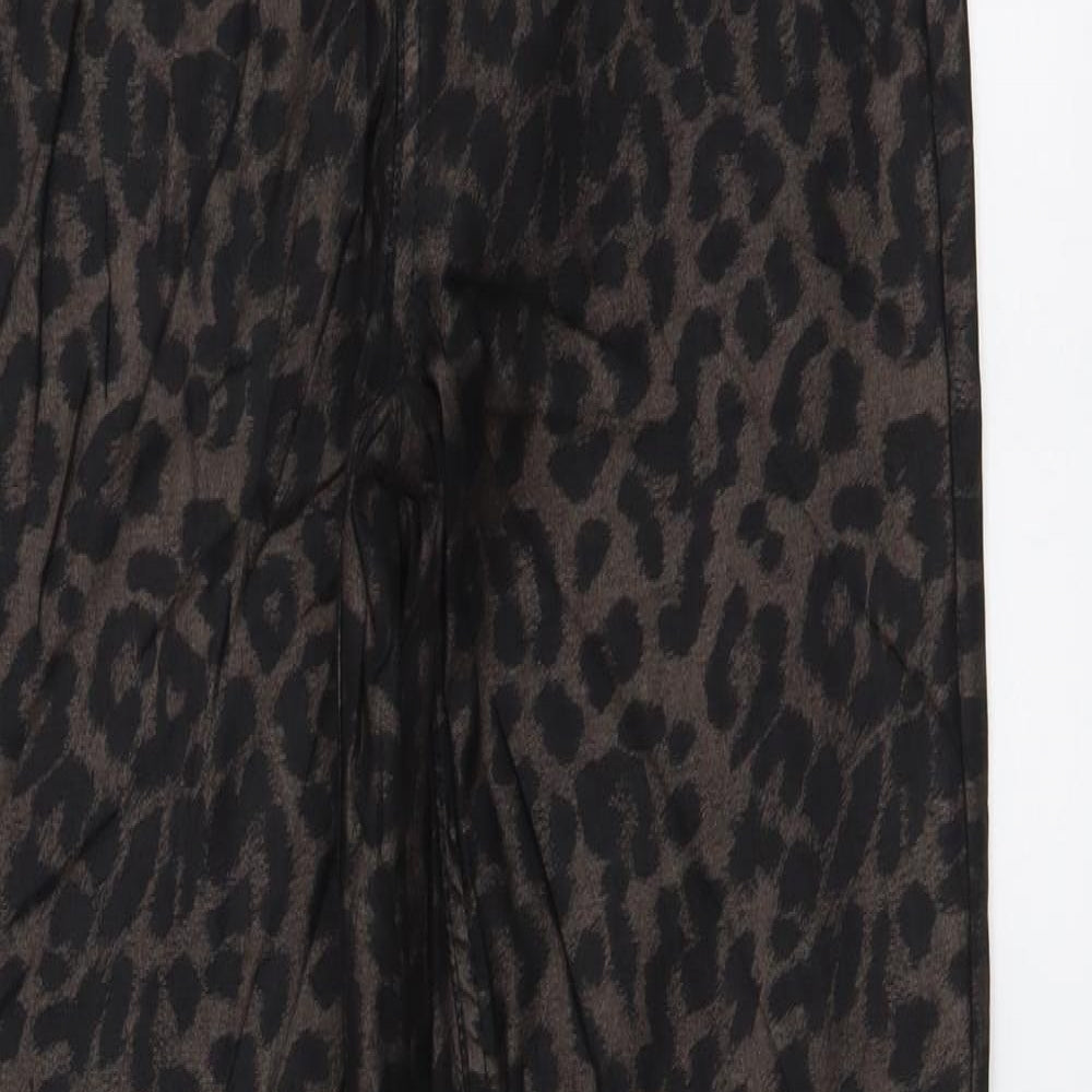 Marks and Spencer Womens Brown Animal Print Viscose Jegging Leggings Size 10 L29 in - Leopard Print