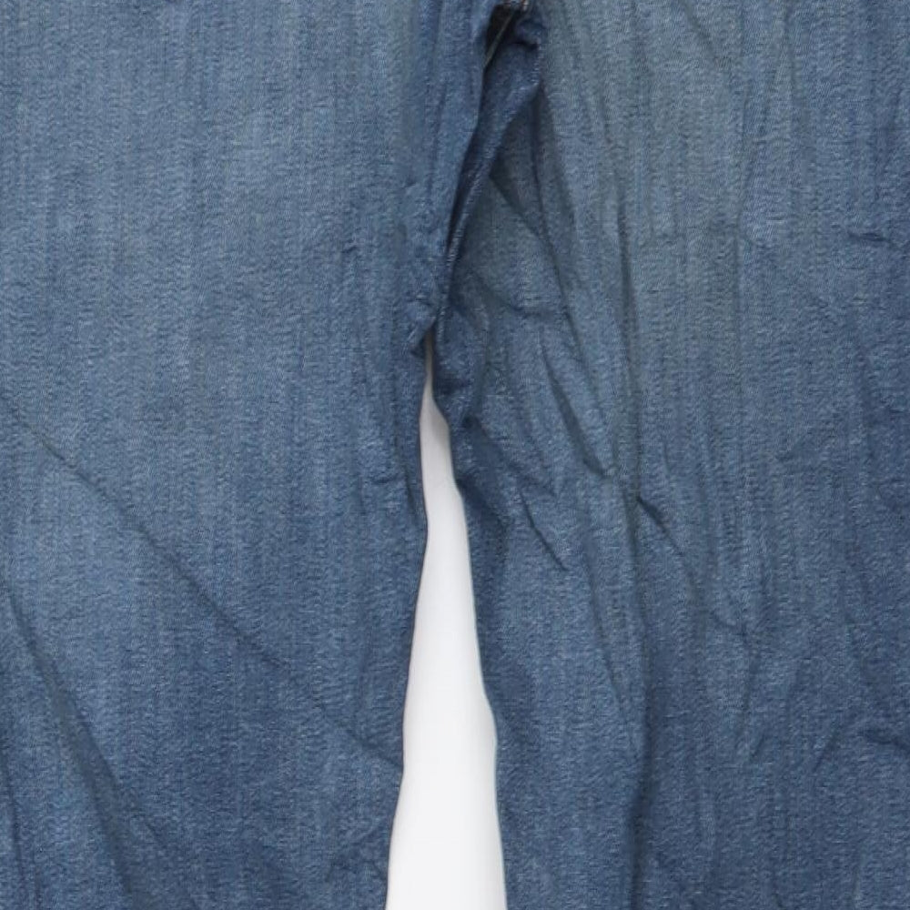 Marks and Spencer Mens Blue Cotton Skinny Jeans Size 34 in L31 in Regular Button