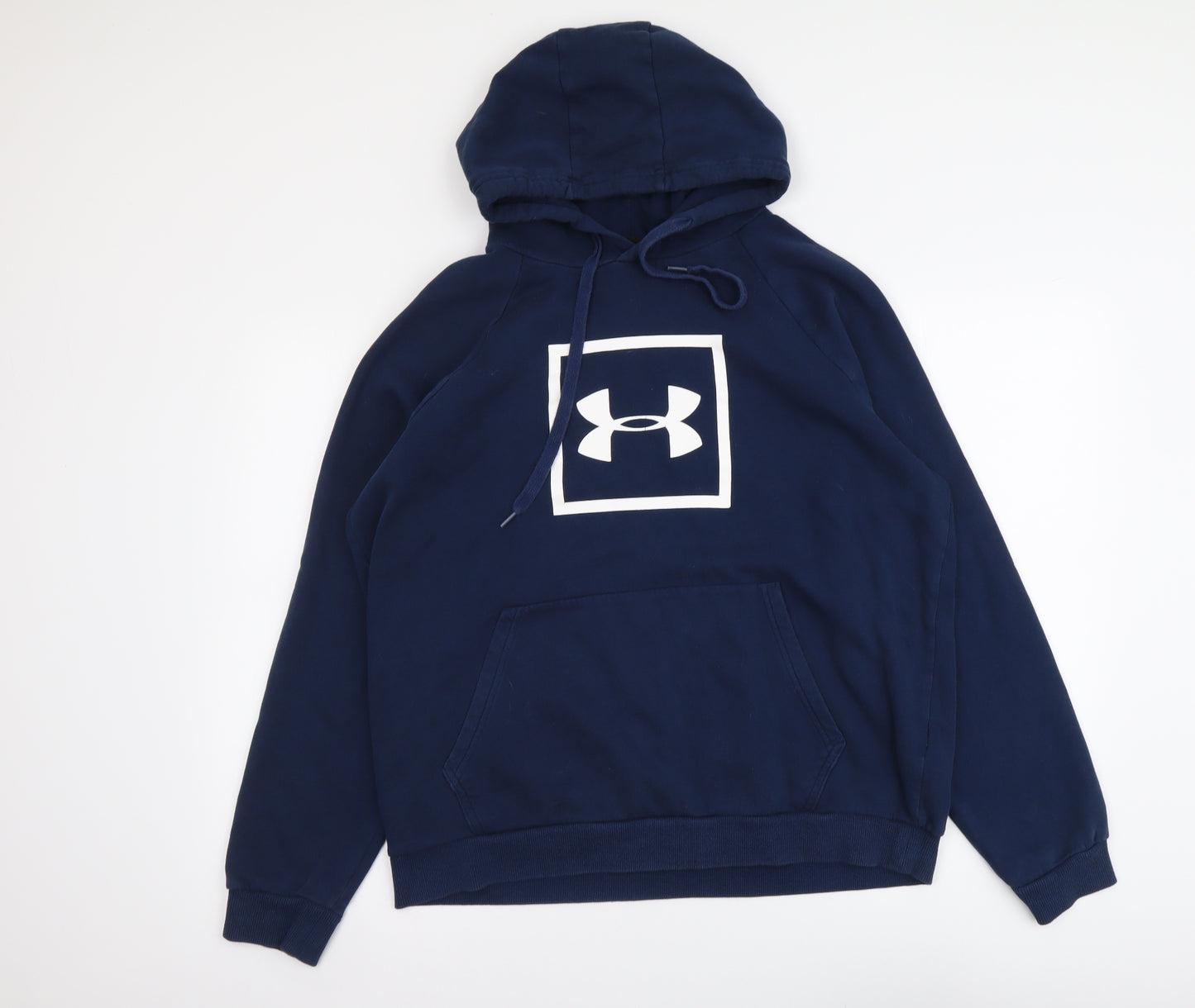 Under armour Mens Blue Cotton Pullover Hoodie Size L