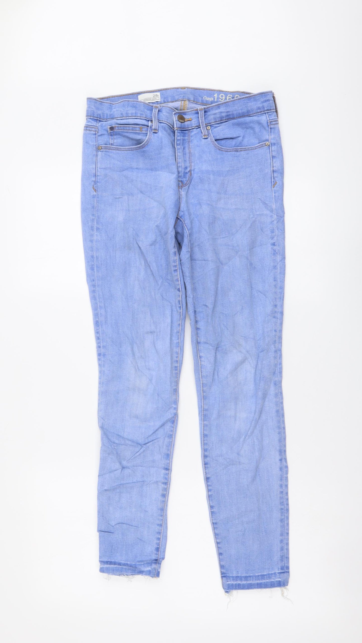Gap Womens Blue Cotton Skinny Jeans Size 28 in L28 in Regular Button