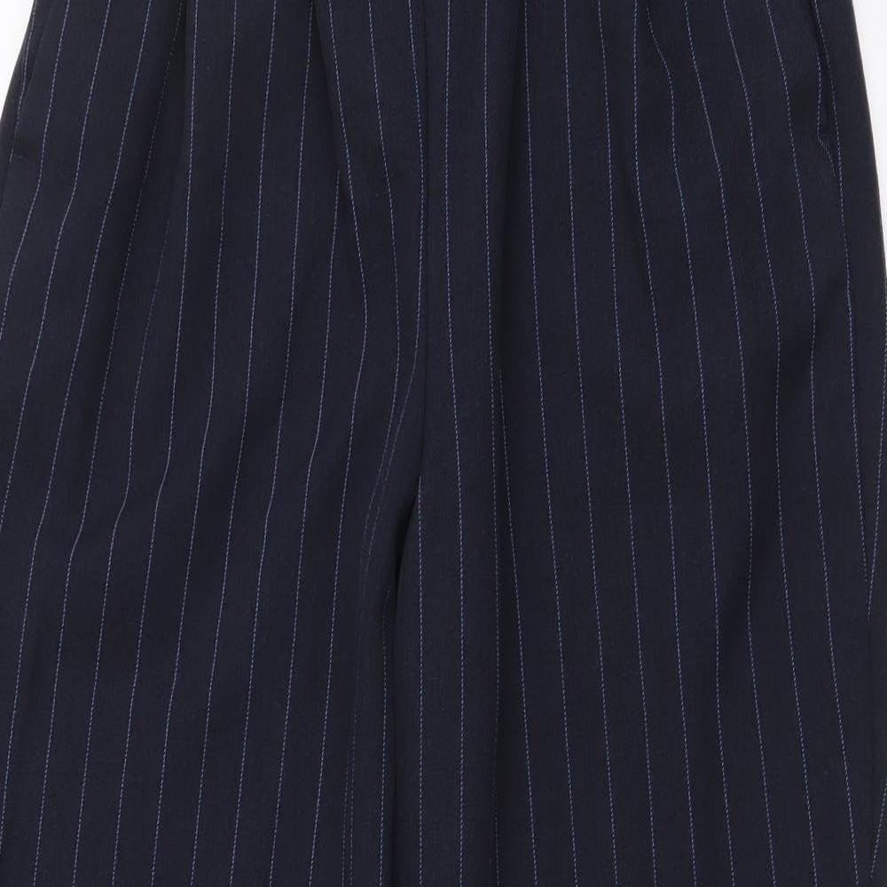 TU Womens Blue Striped Polyester Chino Trousers Size 8 L25 in Regular Drawstring