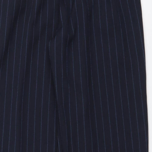 TU Womens Blue Striped Polyester Chino Trousers Size 8 L25 in Regular Drawstring