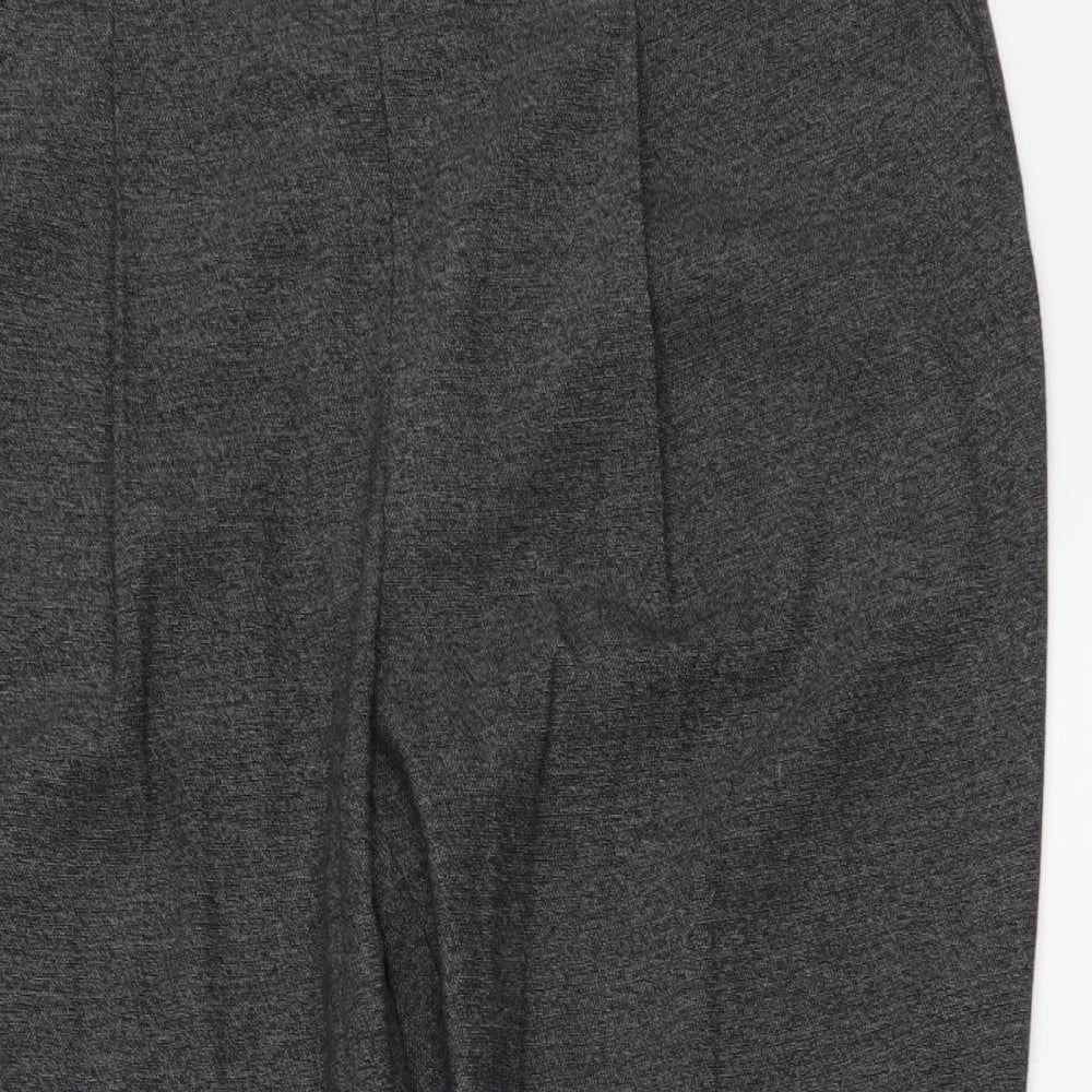 NEXT Womens Grey Polyester Chino Trousers Size 14 L25 in Regular Drawstring