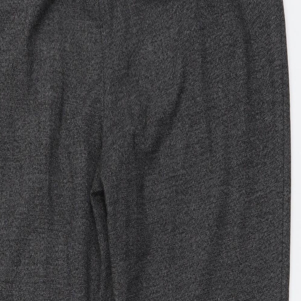 NEXT Womens Grey Polyester Chino Trousers Size 14 L25 in Regular Drawstring