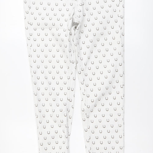 Great Plains Womens White Geometric Cotton Skinny Jeans Size 12 L29 in Regular Button
