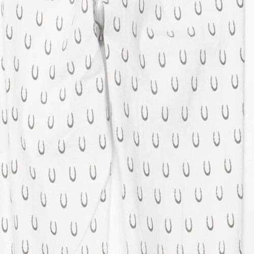 Great Plains Womens White Geometric Cotton Skinny Jeans Size 12 L29 in Regular Button