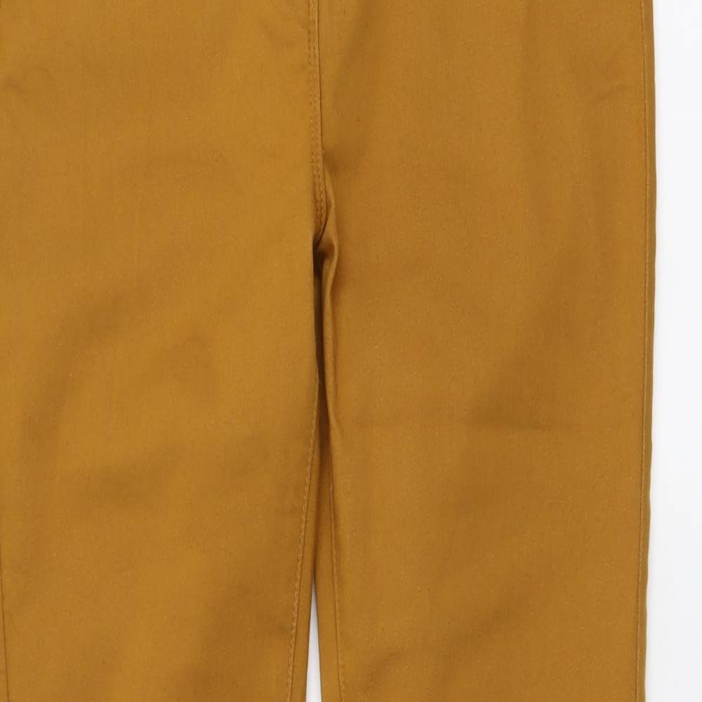 M&Co Womens Yellow Cotton Skinny Jeans Size 12 L28 in Regular Button