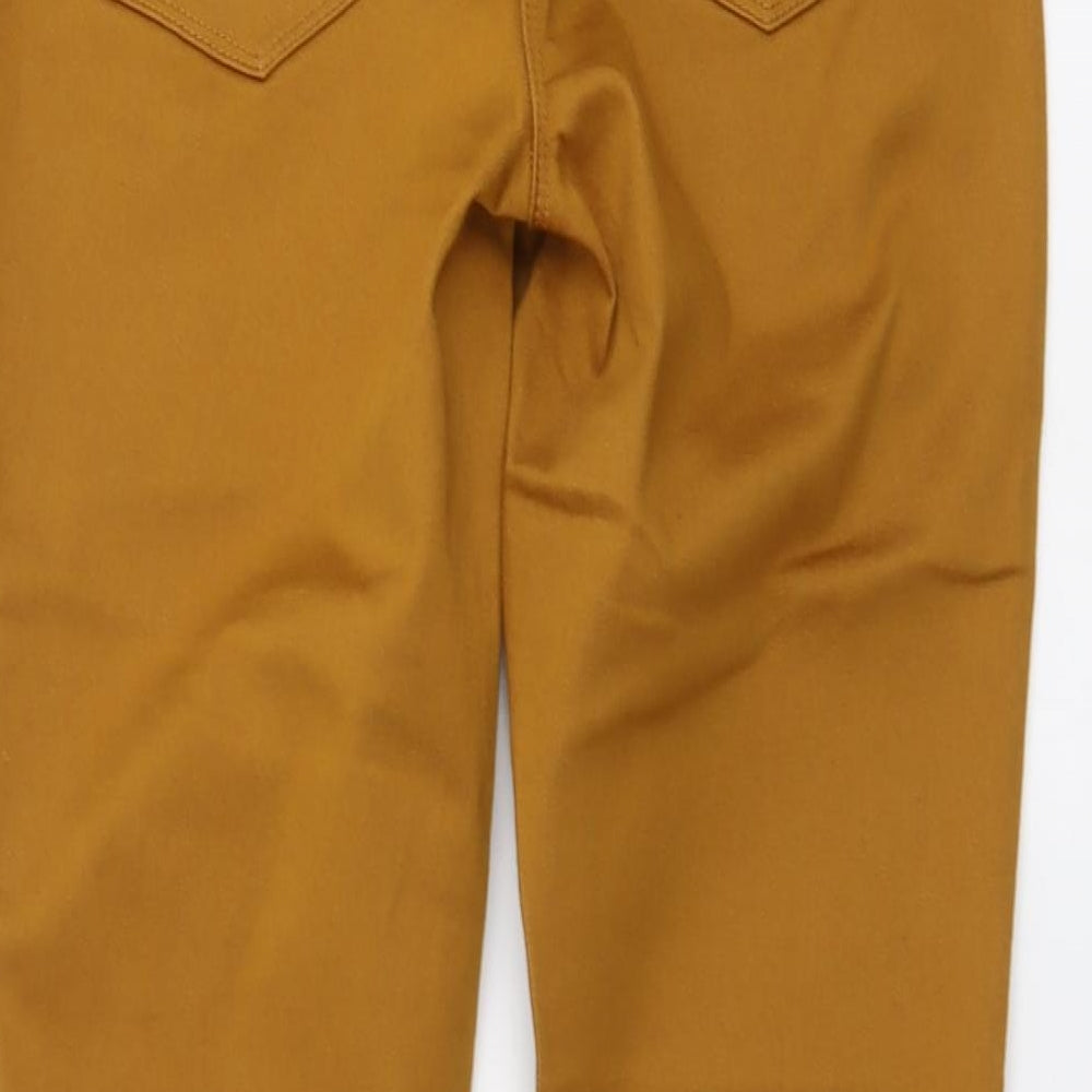 M&Co Womens Yellow Cotton Skinny Jeans Size 12 L28 in Regular Button