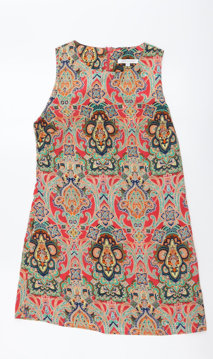 Glamorous Womens Multicoloured Geometric Polyester Mermaid Size 8 Round Neck Zip