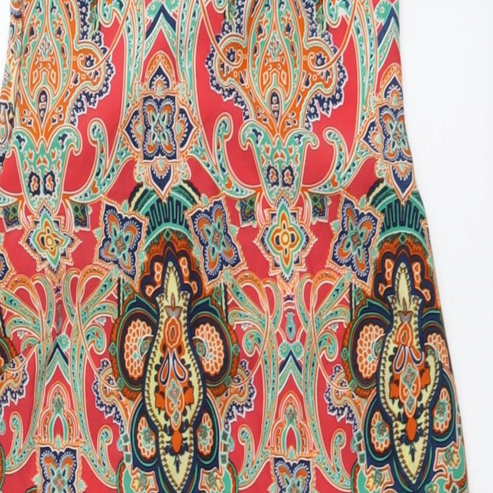 Glamorous Womens Multicoloured Geometric Polyester Mermaid Size 8 Round Neck Zip