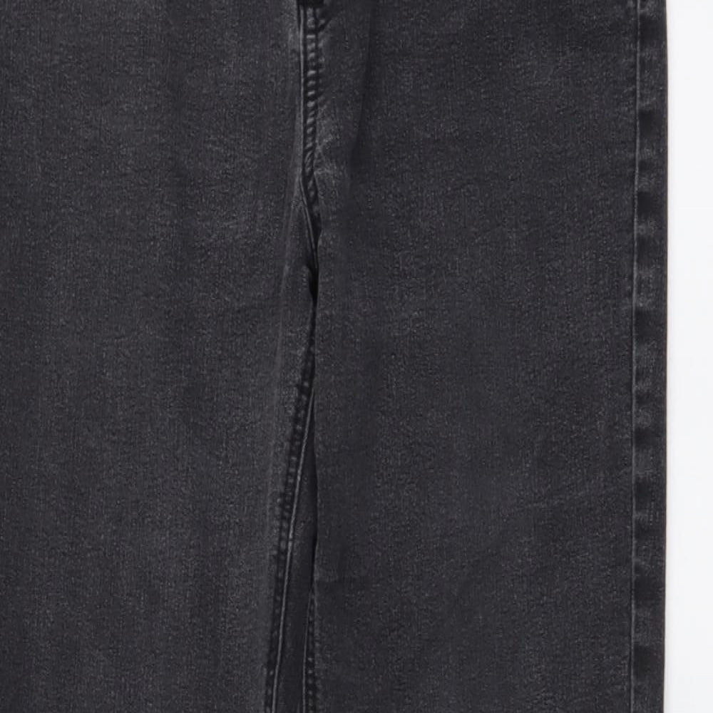 George Womens Grey Cotton Straight Jeans Size 14 L29 in Regular Button
