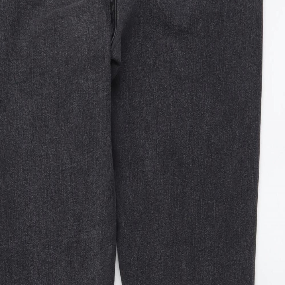 George Womens Grey Cotton Straight Jeans Size 14 L29 in Regular Button