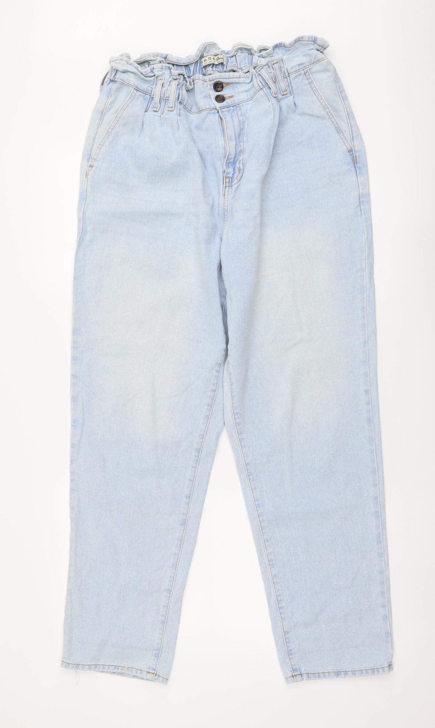 Denim & Co. Womens Blue Cotton Mom Jeans Size 16 L29 in Regular Button