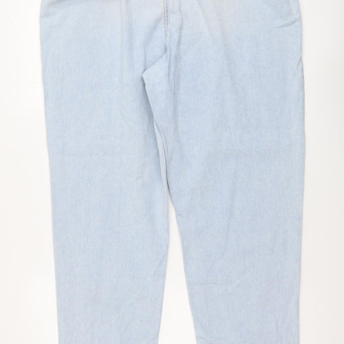 Denim & Co. Womens Blue Cotton Mom Jeans Size 16 L29 in Regular Button