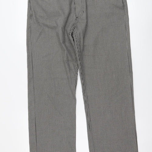 Peter Werth Mens Beige Geometric Polyester Trousers Size 34 in L32 in Regular Button