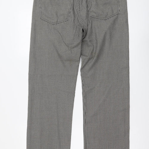 Peter Werth Mens Beige Geometric Polyester Trousers Size 34 in L32 in Regular Button