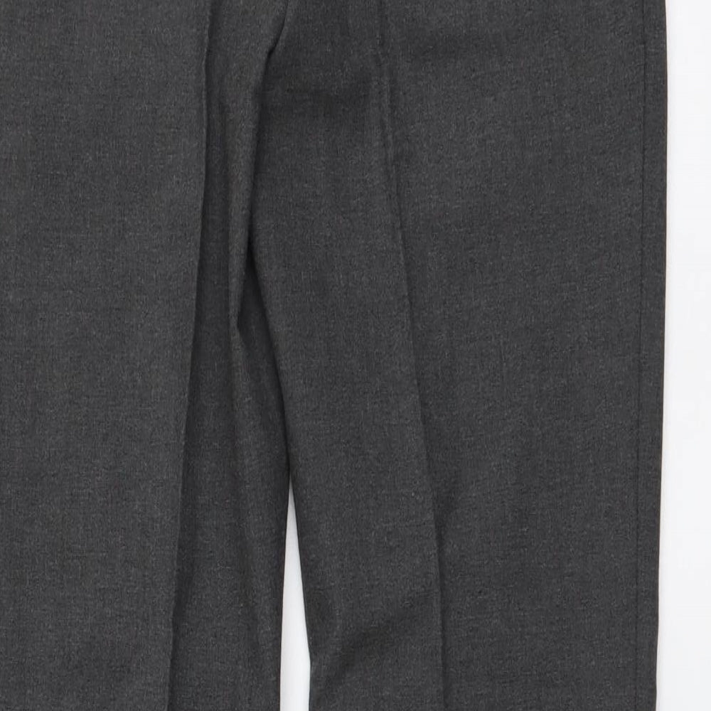 Marks and Spencer Boys Grey Polyester Chino Trousers Size 13-14 Years Regular Button