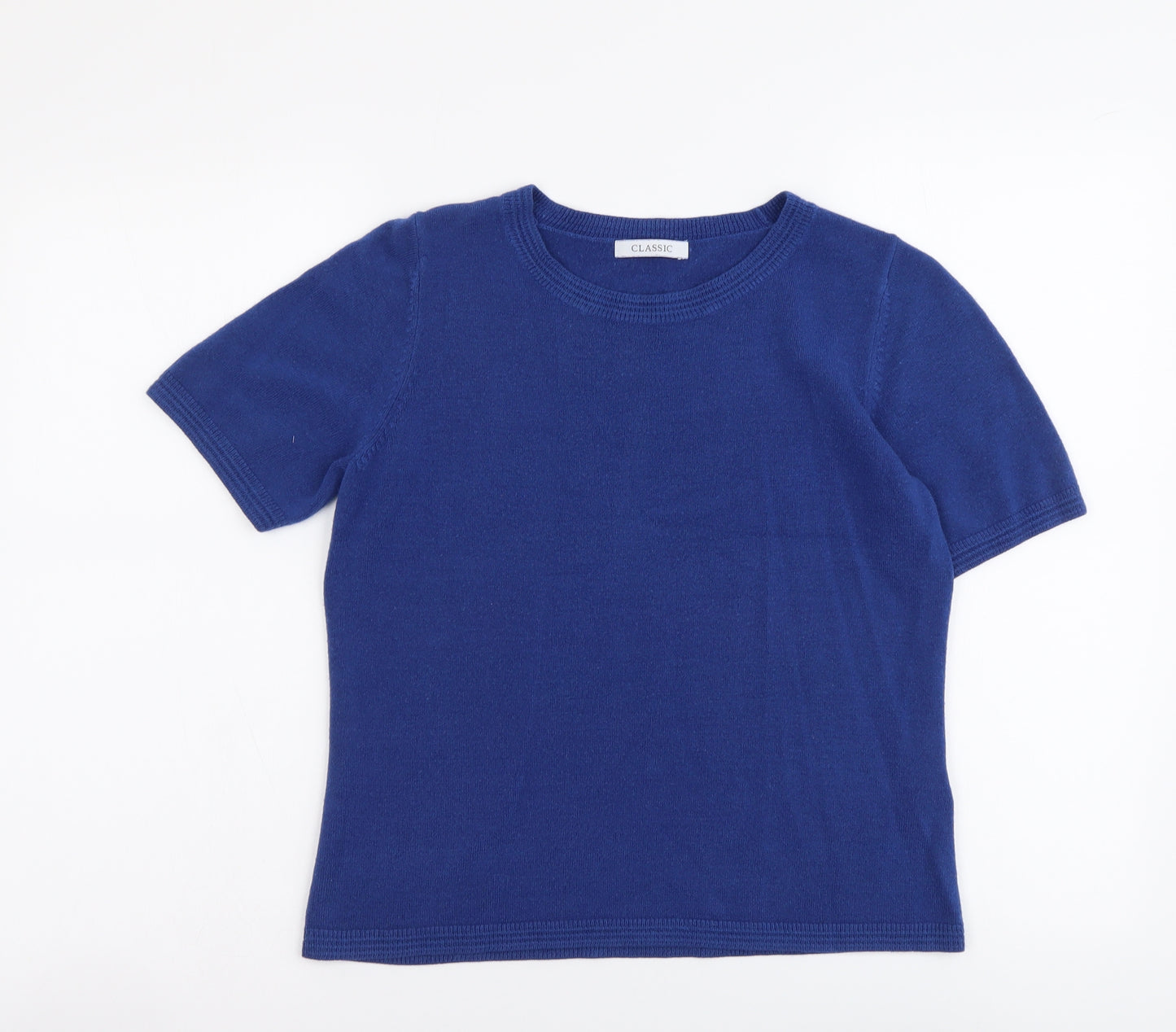 Marks and Spencer Womens Blue Round Neck Acrylic Pullover Jumper Size 10