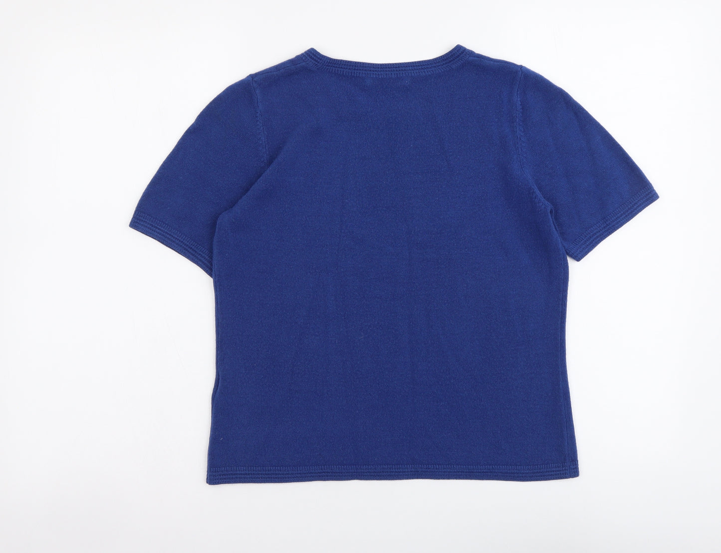 Marks and Spencer Womens Blue Round Neck Acrylic Pullover Jumper Size 10