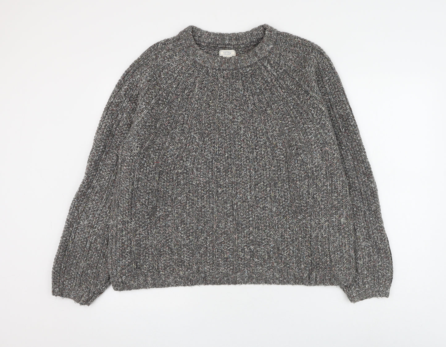 Fat Face Womens Grey Round Neck Acrylic Pullover Jumper Size 18