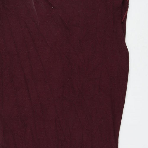 F&F Womens Purple Viscose Bodycon Size 14 Round Neck Zip