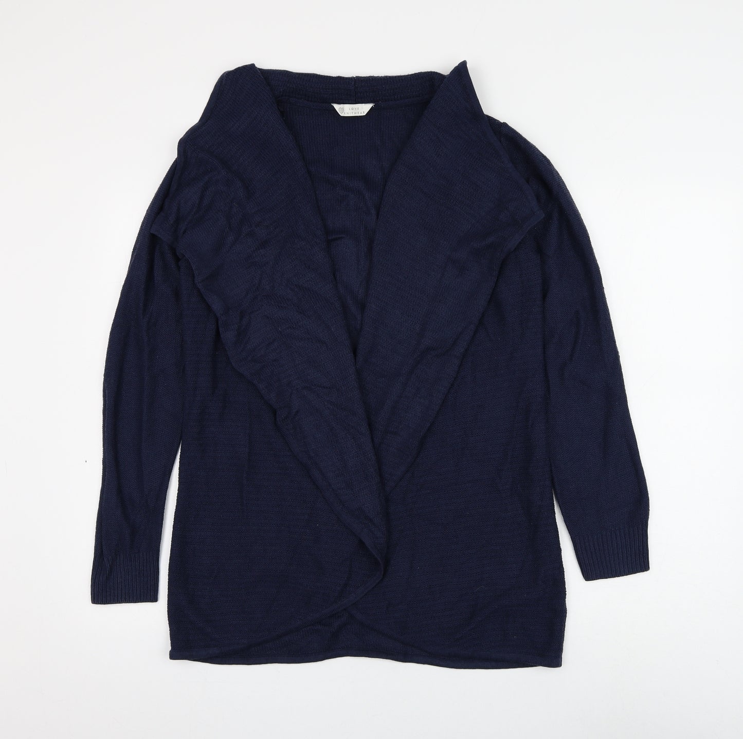 BHS Womens Blue V-Neck Acrylic Cardigan Jumper Size 12