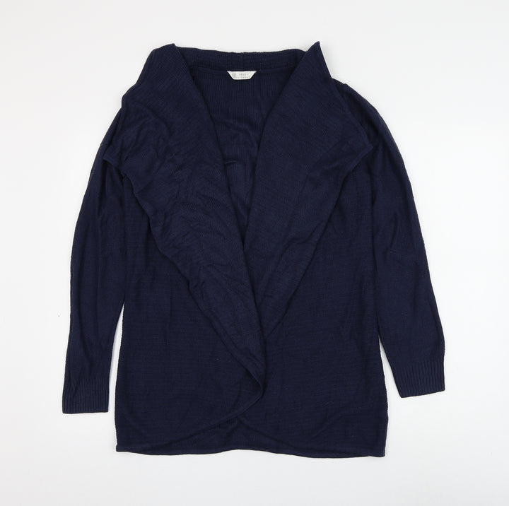 BHS Womens Blue V-Neck Acrylic Cardigan Jumper Size 12
