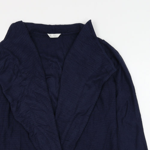BHS Womens Blue V-Neck Acrylic Cardigan Jumper Size 12