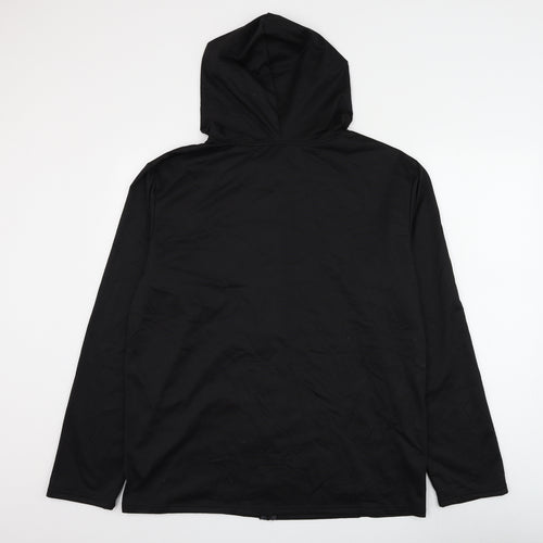 SheIn Mens Black Polyester Full Zip Hoodie Size XL - Coconut Tree