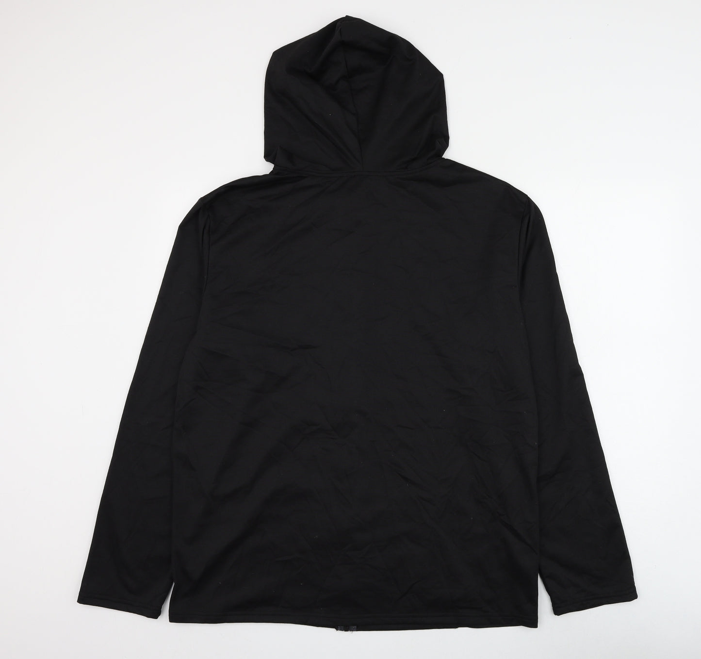 SheIn Mens Black Polyester Full Zip Hoodie Size XL - Coconut Tree