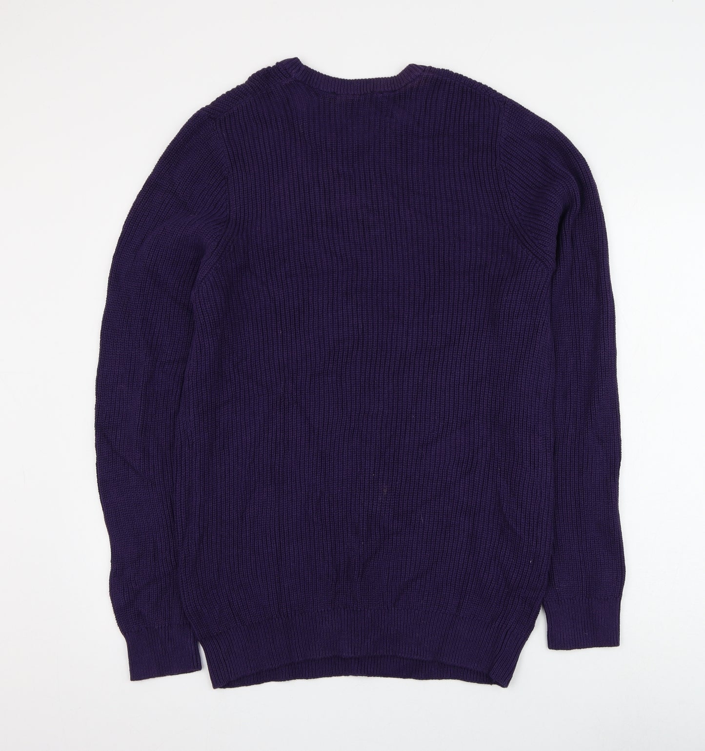 Crew Clothing Mens Purple Round Neck Cotton Pullover Jumper Size 2XL
