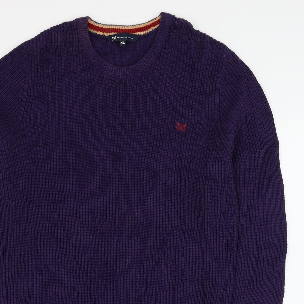 Crew Clothing Mens Purple Round Neck Cotton Pullover Jumper Size 2XL