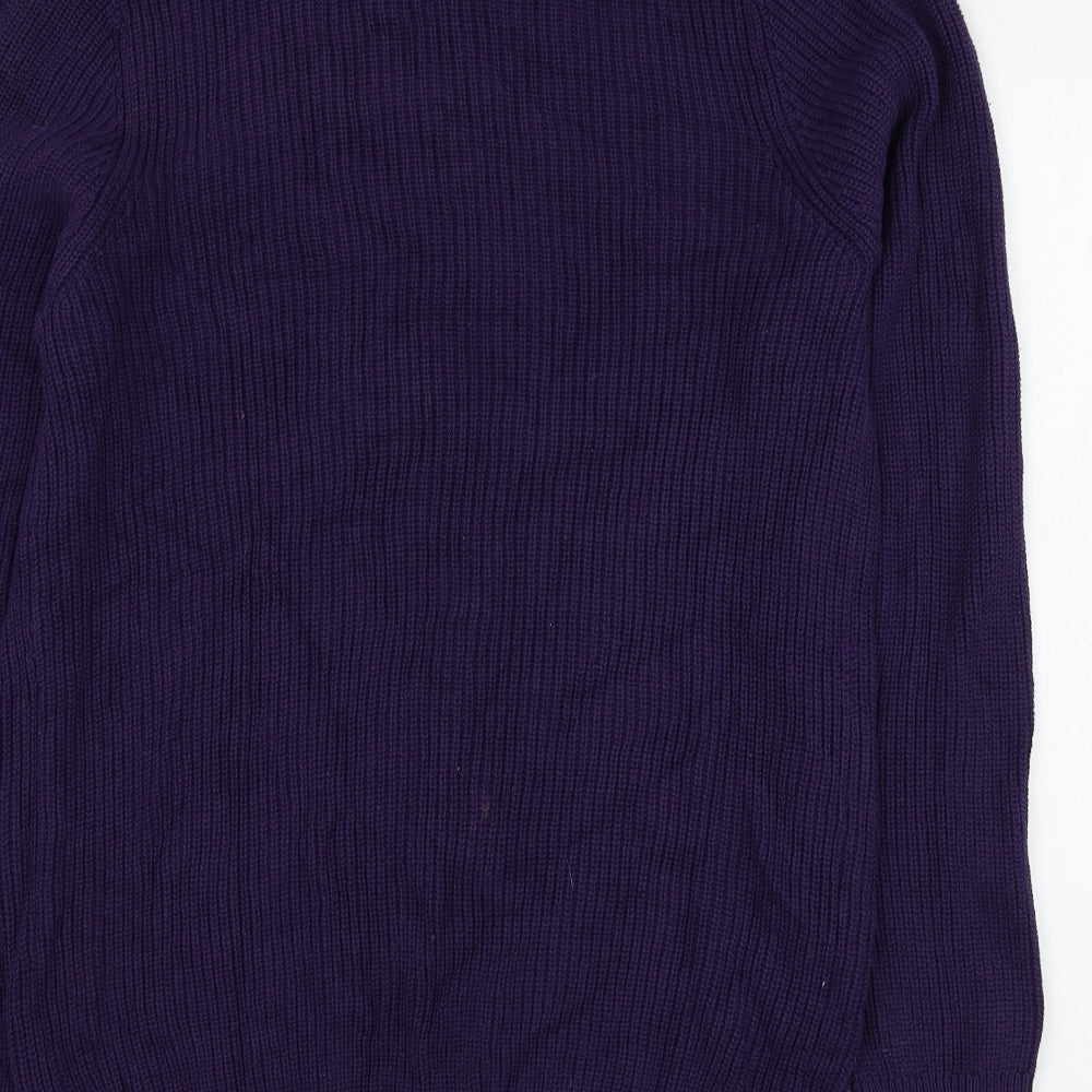 Crew Clothing Mens Purple Round Neck Cotton Pullover Jumper Size 2XL
