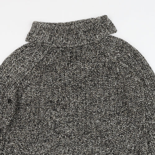 Topshop Womens Grey Roll Neck Acrylic Pullover Jumper Size 8