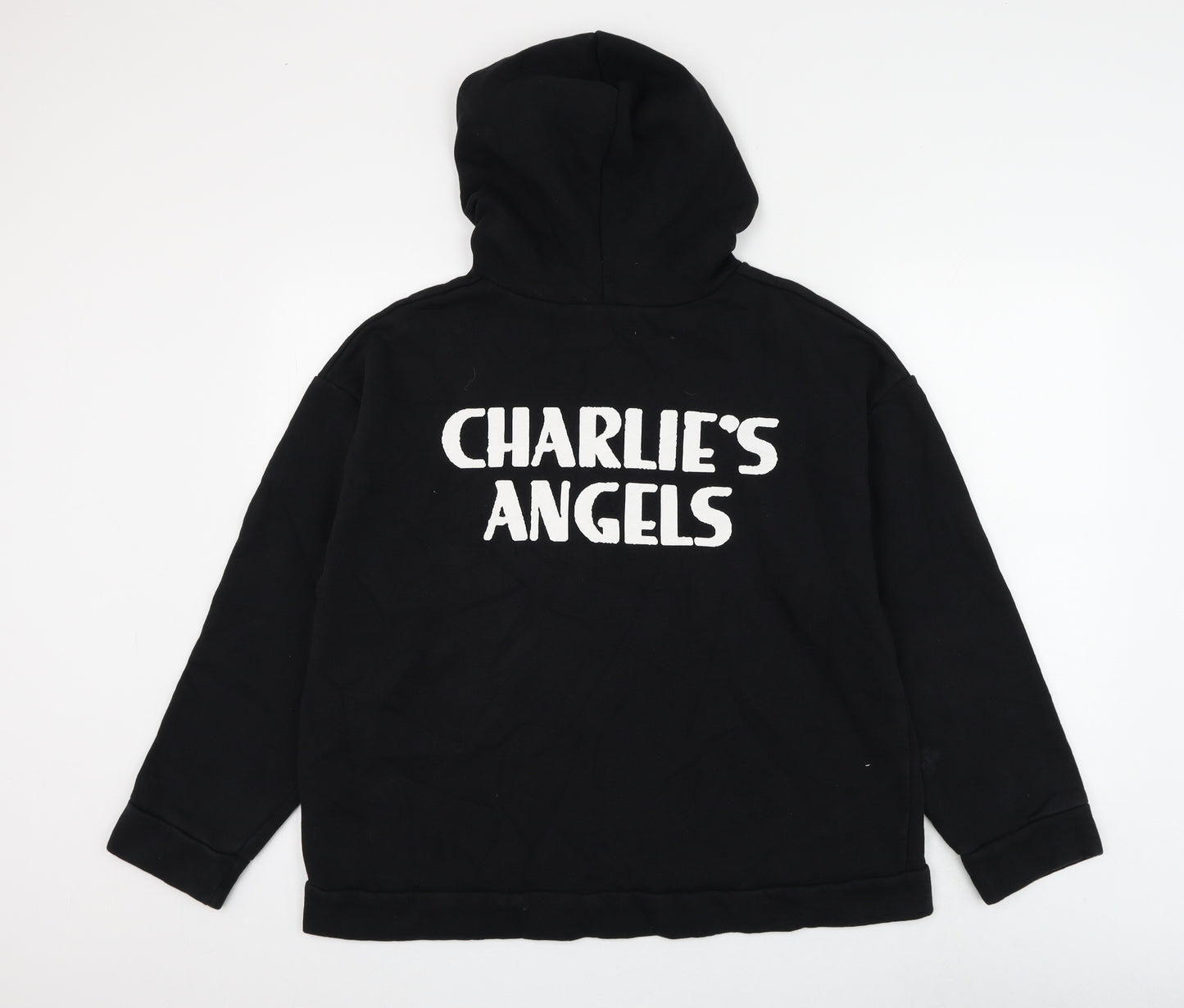 Zara Womens Black Cotton Pullover Hoodie Size L Pullover - Charlie's Angels
