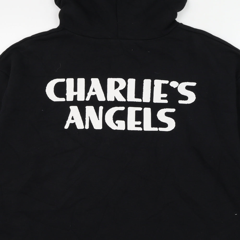 Zara Womens Black Cotton Pullover Hoodie Size L Pullover - Charlie's Angels