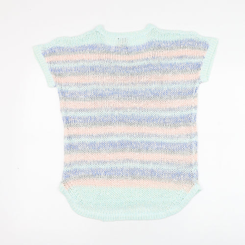 Intuition Womens Multicoloured Round Neck Striped Acrylic Pullover Jumper Size 12