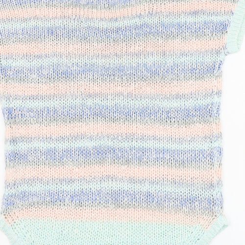 Intuition Womens Multicoloured Round Neck Striped Acrylic Pullover Jumper Size 12