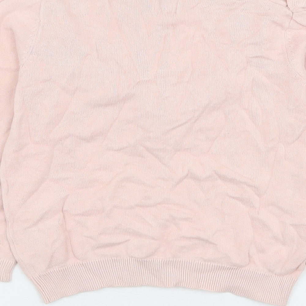 F&F Girls Pink Round Neck Cotton Pullover Jumper Size 6-7 Years Pullover