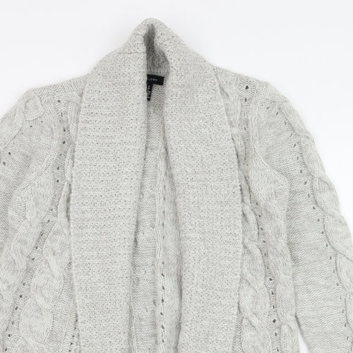 New Look Womens Grey V-Neck Acrylic Cardigan Jumper Size 12