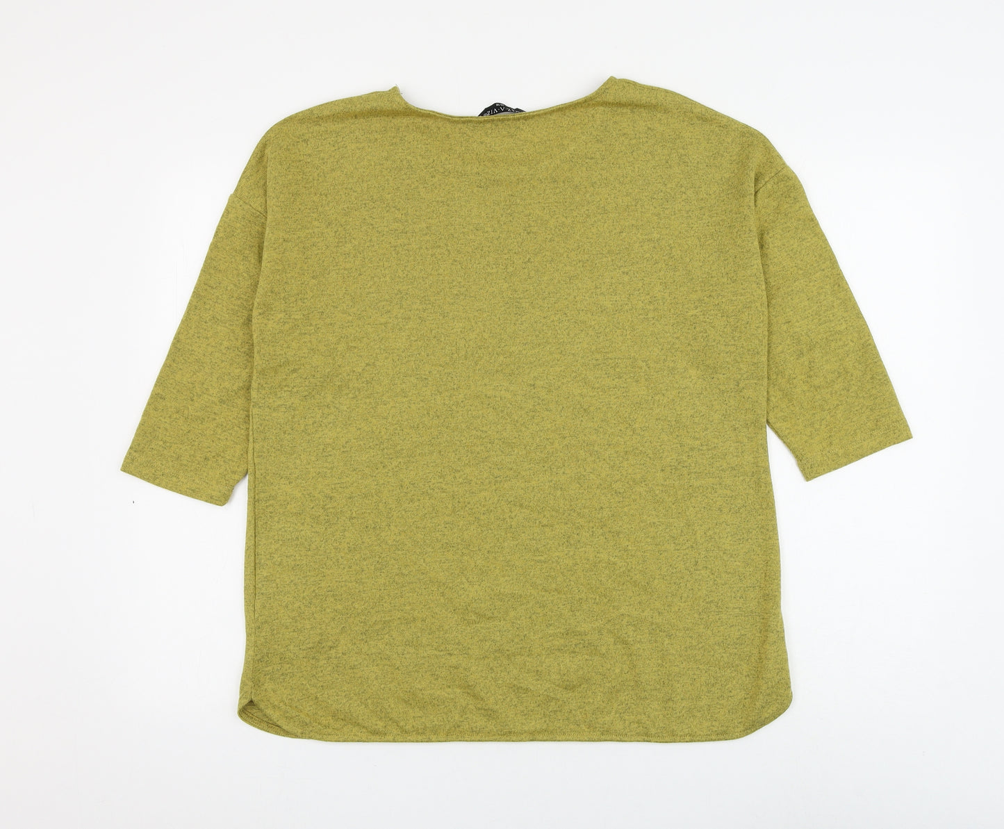 Viz A Viz Womens Green Round Neck Polyester Pullover Jumper Size 14 - Leaf