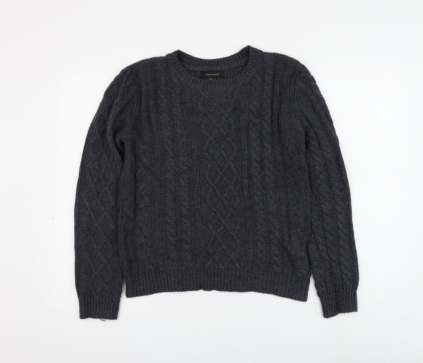 Atmosphere Womens Blue Round Neck Acrylic Pullover Jumper Size 10
