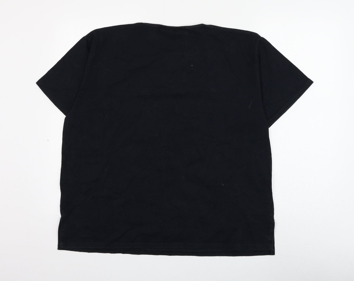 ELVI Womens Black Floral Cotton Basic T-Shirt Size S Round Neck