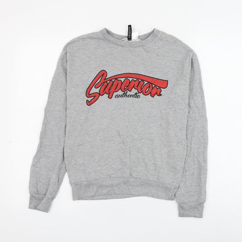 H&M Womens Grey Cotton Pullover Sweatshirt Size XS Pullover - Superior Authentic